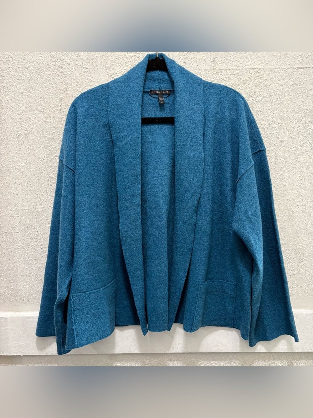 Eileen Fisher Short Kimono 100% Merino Wool Jacket in Nile Size Small
